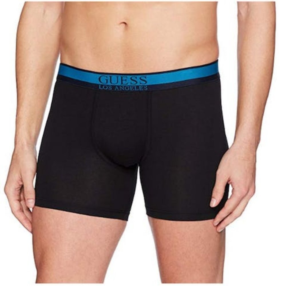Guess Men's Solid Color Boxer Brief, Jet Black, Size XL